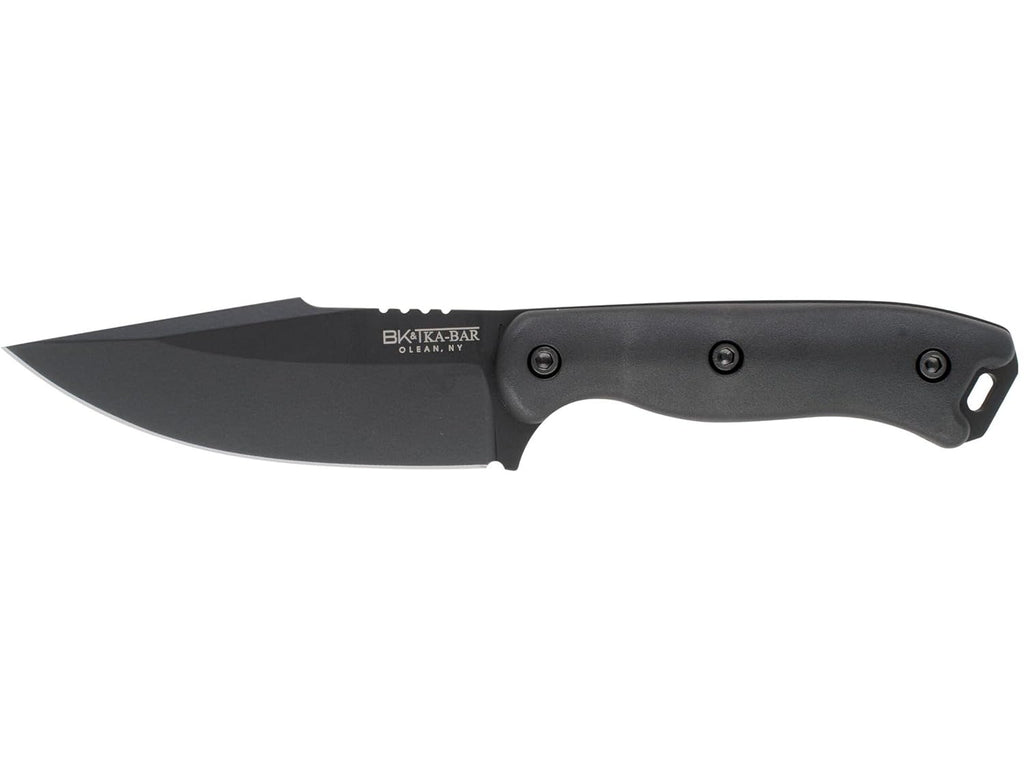 KA-BAR BK18 Becker Harpoon Fixed Blade Knife 4.5' Drop Point 1095 Cro-Van Black Blade Ultramid Handle Black