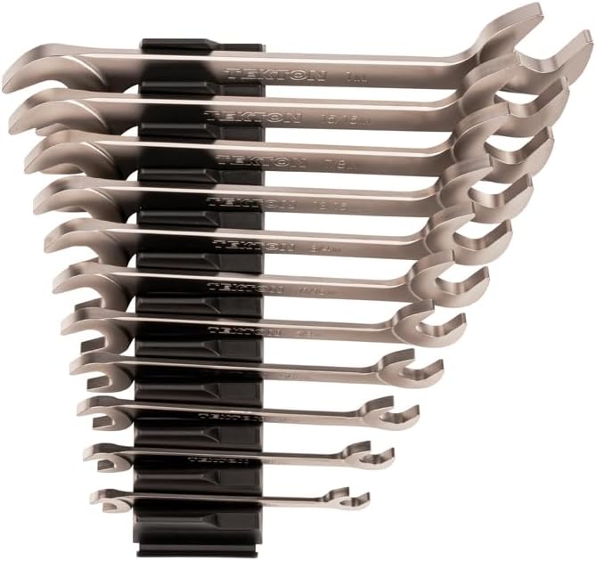 TEKTON Angle Head Open End Wrench Set with Modular Wrench Organizer, 11-Piece (3/8-1 in.) | WAE91502 | Made in USA