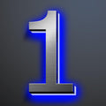 Illuminated Address Number 20 Inch, Backlit Illuminated LED House Number Enhanced Visibility, Modern Stainless Steel Lighted Address Signs, Brushed Silver, Blue Light,1