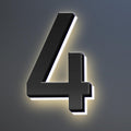 18 Inch Backlit LED Illuminated Home Address Numbers Modern Lighted Up House Numbers Stainless Steel Hand-Polished Waterproof For House Address Signs,4