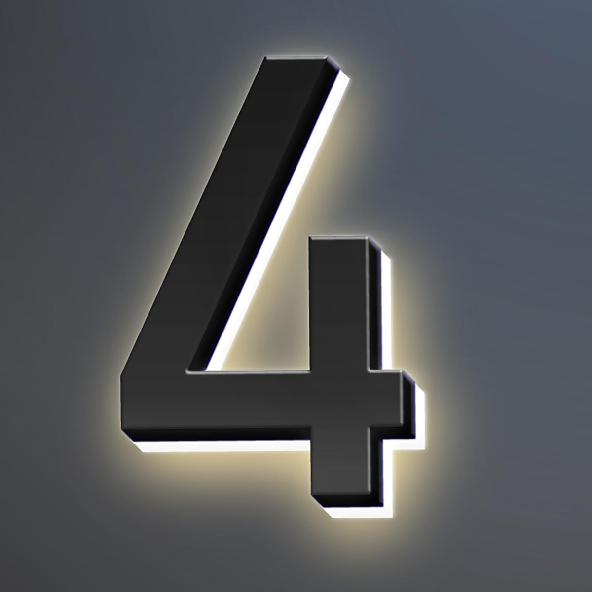 18 Inch Backlit LED Illuminated Home Address Numbers Modern Lighted Up House Numbers Stainless Steel Hand-Polished Waterproof For House Address Signs,4