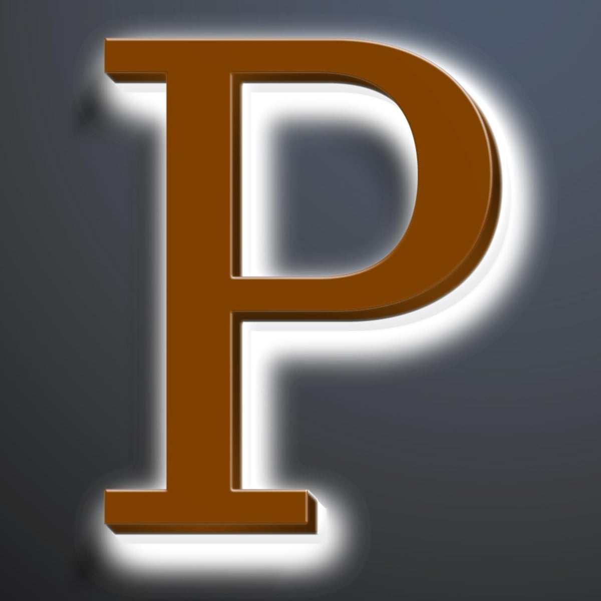 Illuminated Address Sign 16 Inch, Backlit LED Illuminated House Number For Outside, Stainless Steel Lighted Address Numbers, Modern, Trendy Signs, Brown, White Light,P