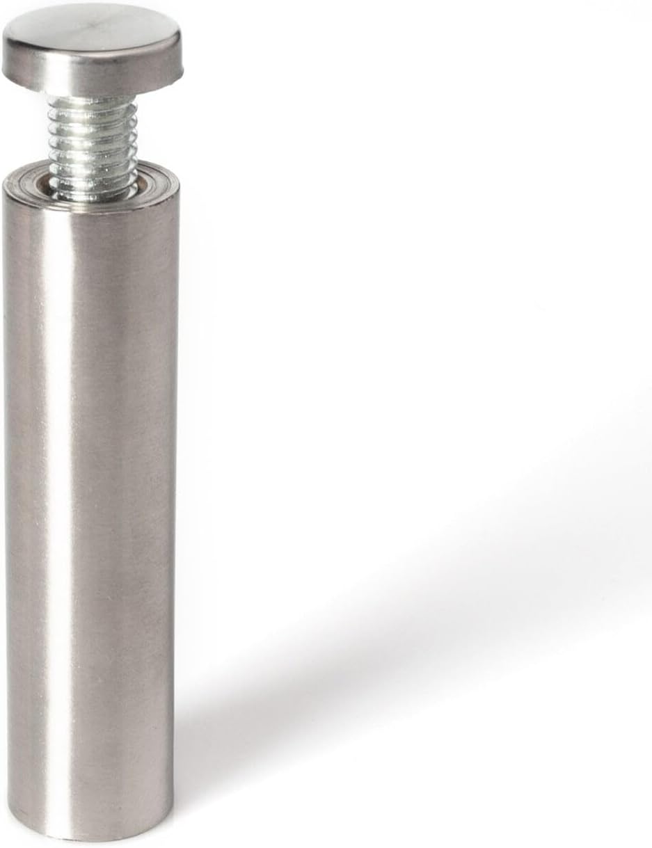 Stainless Steel Standoff 3/4 Inch Diameter x 3 Inch Barrel Length Brushed Finish for PVC, Glass and Acrylic Sign Stand Off Wall Anchors and Screws 100 Piece Commercial Space Pack