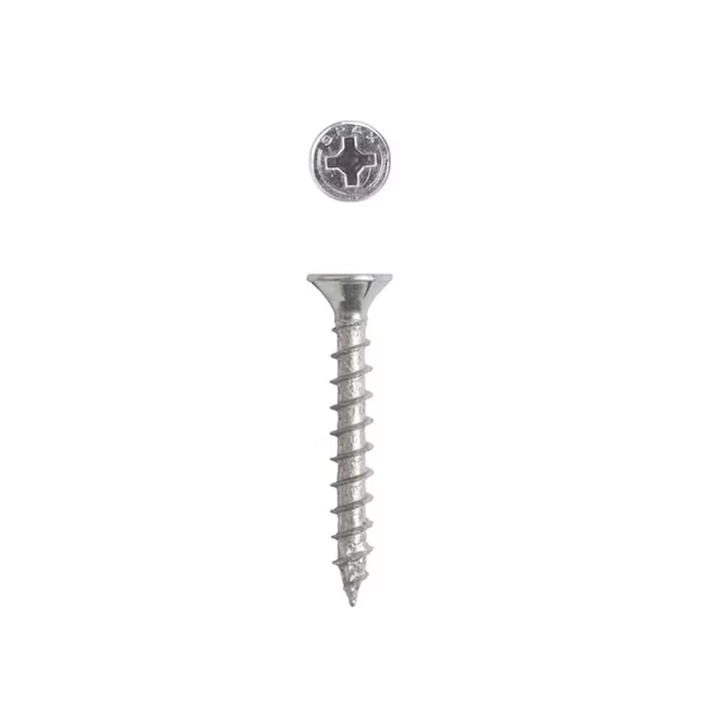 #10 x 1-1/2' Interior Flat Head Construction Wood Screws (2500 pcs) Phillips Square Unidrive Zinc