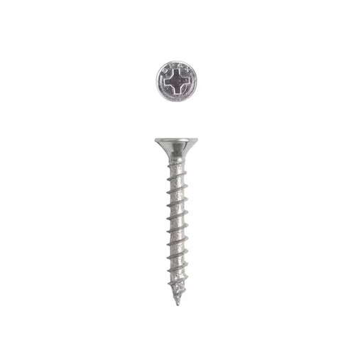 #10 x 1-1/2' Interior Flat Head Construction Wood Screws (2500 pcs) Phillips Square Unidrive Zinc