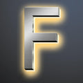 Backlit Illuminated LED House Numbers For Outside 16 Inch, Lighted Address Signs For House, Large Modern Illuminated Address Number, Brushed Silver, Warm White Light,F