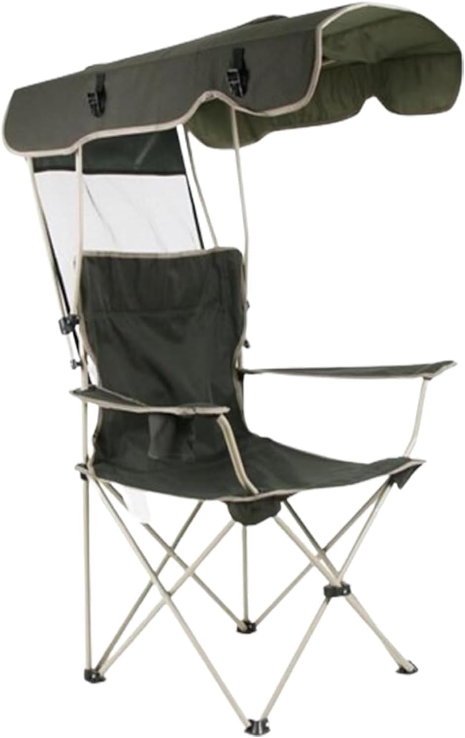 ESHINEDE Outdoor Camping Chairs Lightweight Picnic Chairs Compact Foldable Chairs with Umbrella On Top & Extra Wide Seats for Hiking