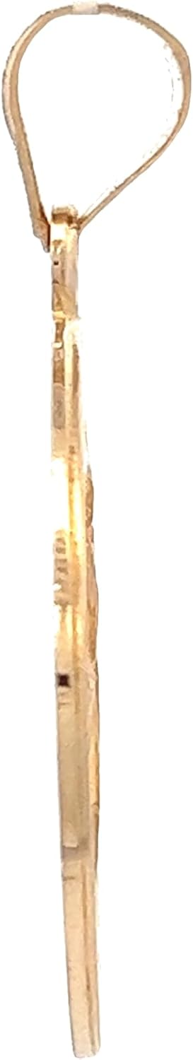 14k Yellow Gold and White Gold Polished Saint Christopher Pendant Medal Necklaces for Men and Boys