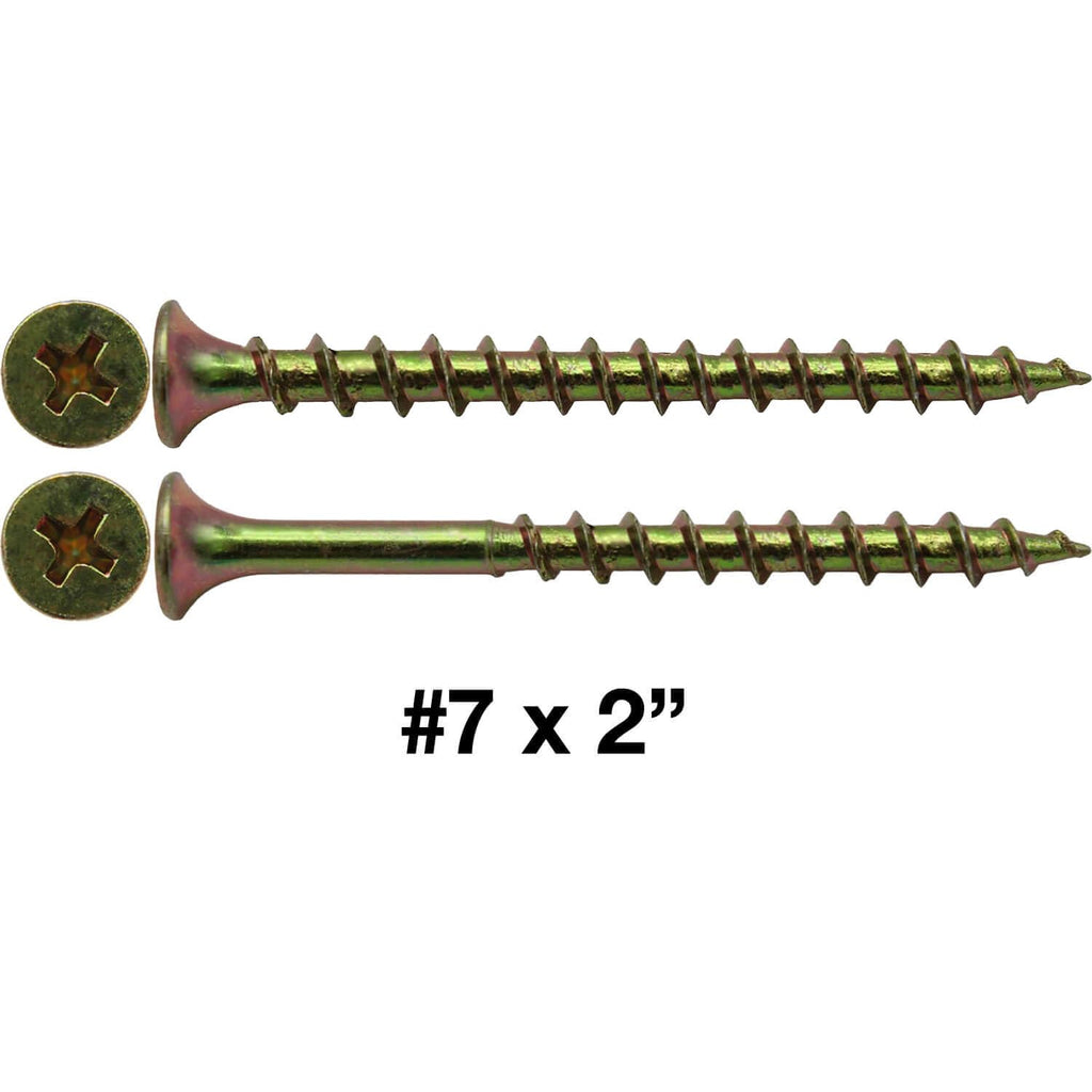 #7 x 2 Yellow ZINC COARSE Thread Drywall, Gypsum Board, Sheet Rock, Plasterboard Screws. - CASE Qty 42 Boxes - 4,914 Screws