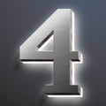 Illuminated House Numbers, Stainless Steel House Address Numbers, Backlit LED Illuminated Home Address Number, Lighted House Numbers, Modern Address Numbers,16 Inch/400mm,4