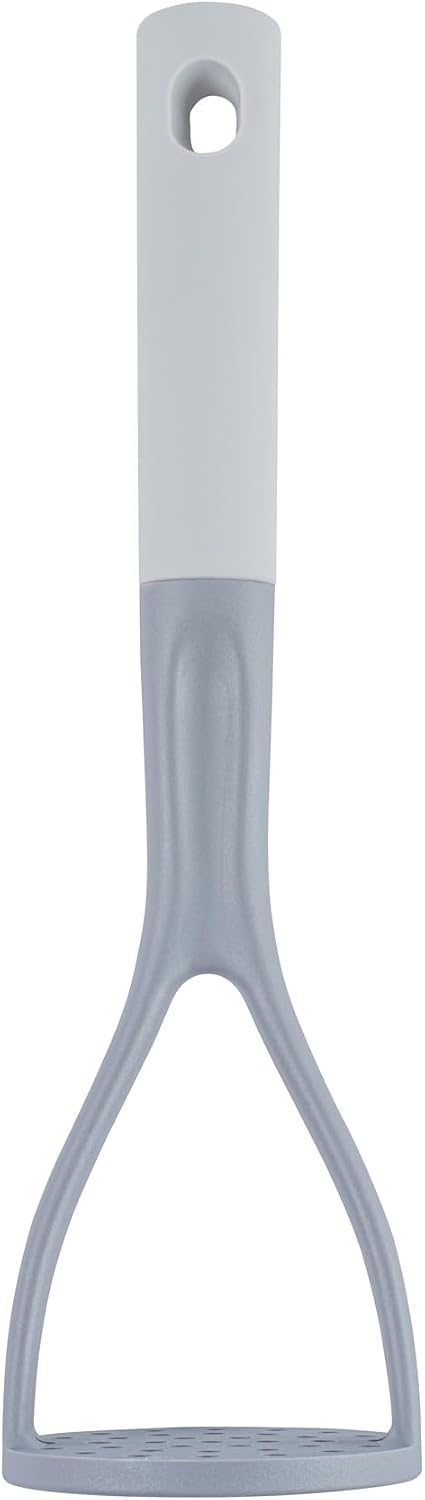 Restaurantware Silicone Utensil Set Pack of 10 Non-Slip Handle 6-Piece Nylon Kitchen Tool Set, Heat-Resistant Dishwasher-Friendly Cooking Accessories, Durable Gray and White Cooking Utensils