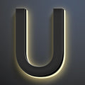 18 Inch Backlit LED Illuminated Home Address Numbers Modern Lighted Up House Numbers Stainless Steel Hand-Polished Waterproof For House Address Signs,U