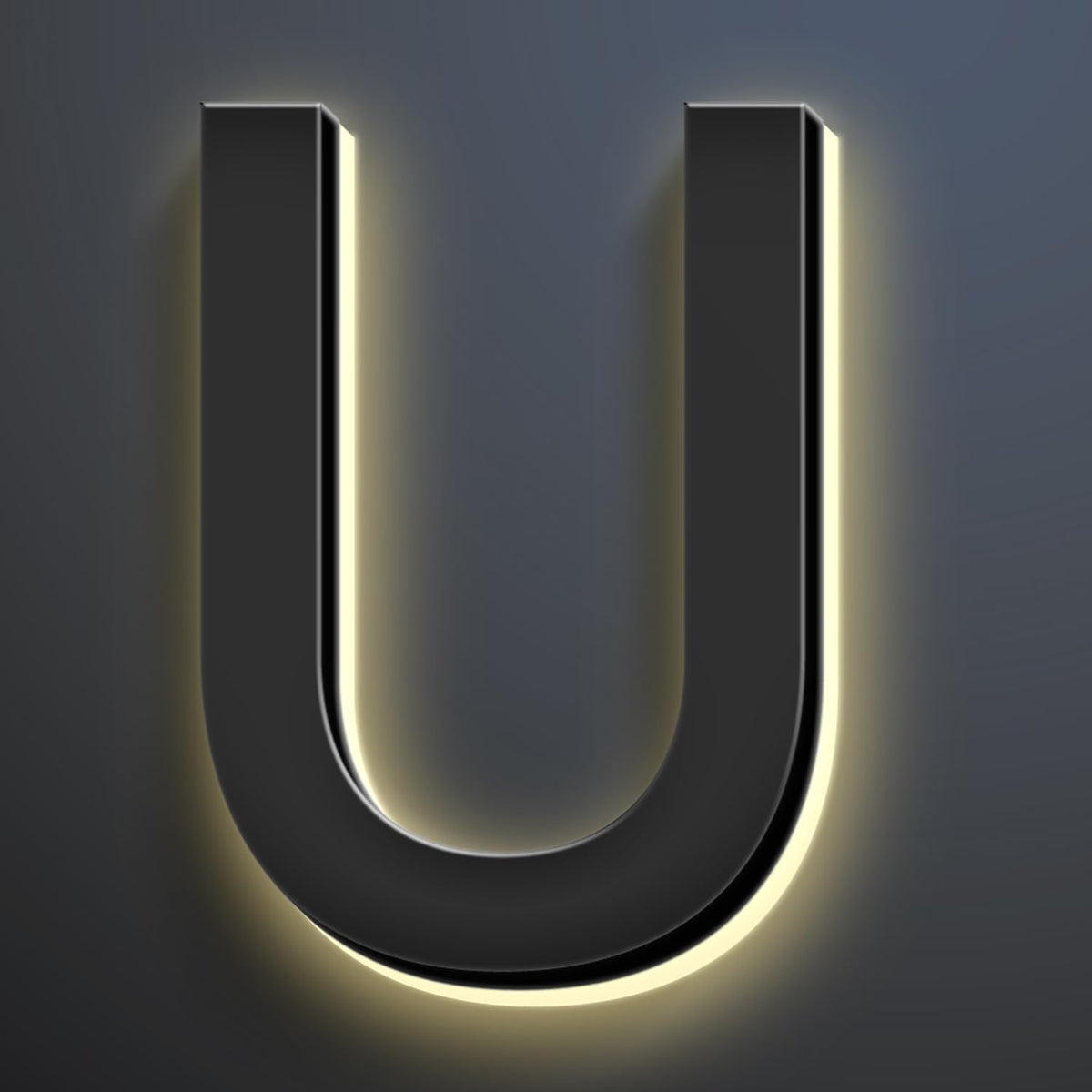18 Inch Backlit LED Illuminated Home Address Numbers Modern Lighted Up House Numbers Stainless Steel Hand-Polished Waterproof For House Address Signs,U