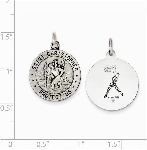 Jewels By Lux Sterling Silver St. Christopher Basketball Medal