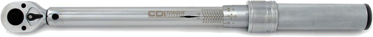 CDI 3/8 Inch Drive Adjustable Click Torque Wrench, Range 30-250 In Lbs / 4-27.7 Nm (2502MRMH)