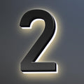18 Inch Backlit LED Illuminated Home Address Numbers Modern Lighted Up House Numbers Stainless Steel Hand-Polished Waterproof For House Address Signs,2