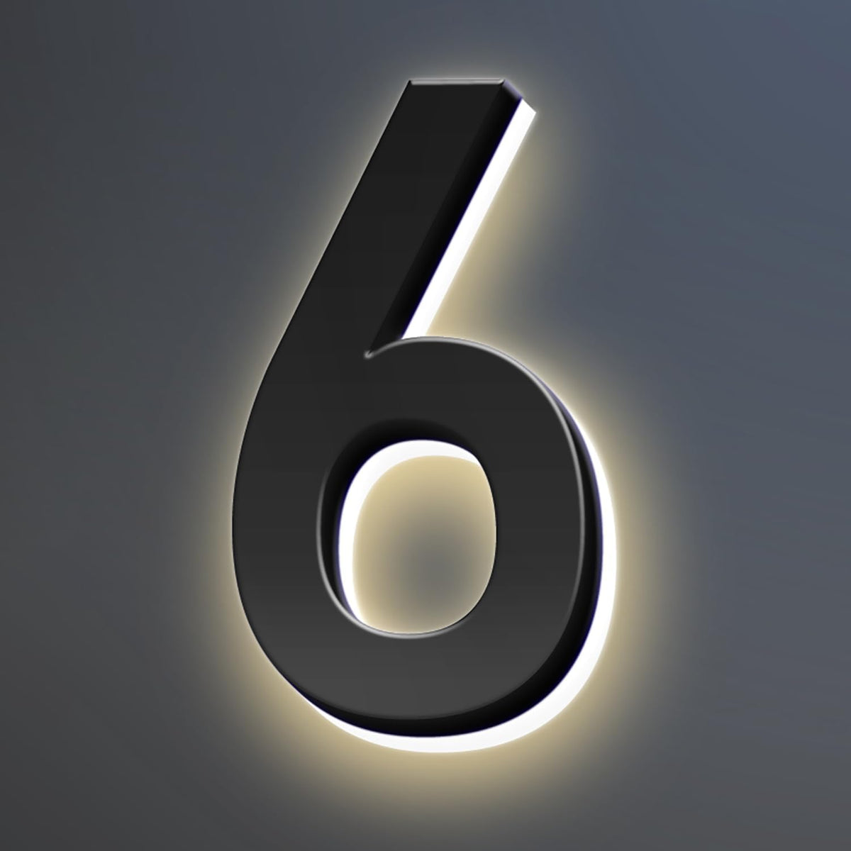 18 Inch Backlit LED Illuminated Home Address Numbers Modern Lighted Up House Numbers Stainless Steel Hand-Polished Waterproof For House Address Signs,6