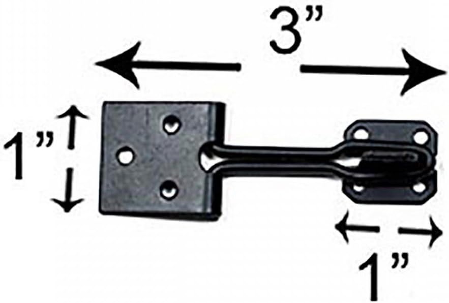 Renovators Supply Manufacturing Black Wrought Iron Wire Hasp Lock 3' X 1' Rust Resistant Antique Wire Style Hasp Latches Safety Padlock Clasps for Cabinets, Chests Or Doors with Screws Pack of 10