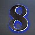 Backlit Lighted LED House Numbers, 3D Floating LED House Plaque Number, Illuminated House Address Numbers For Outside Modern, Blue Light,18 Inch/450mm,2