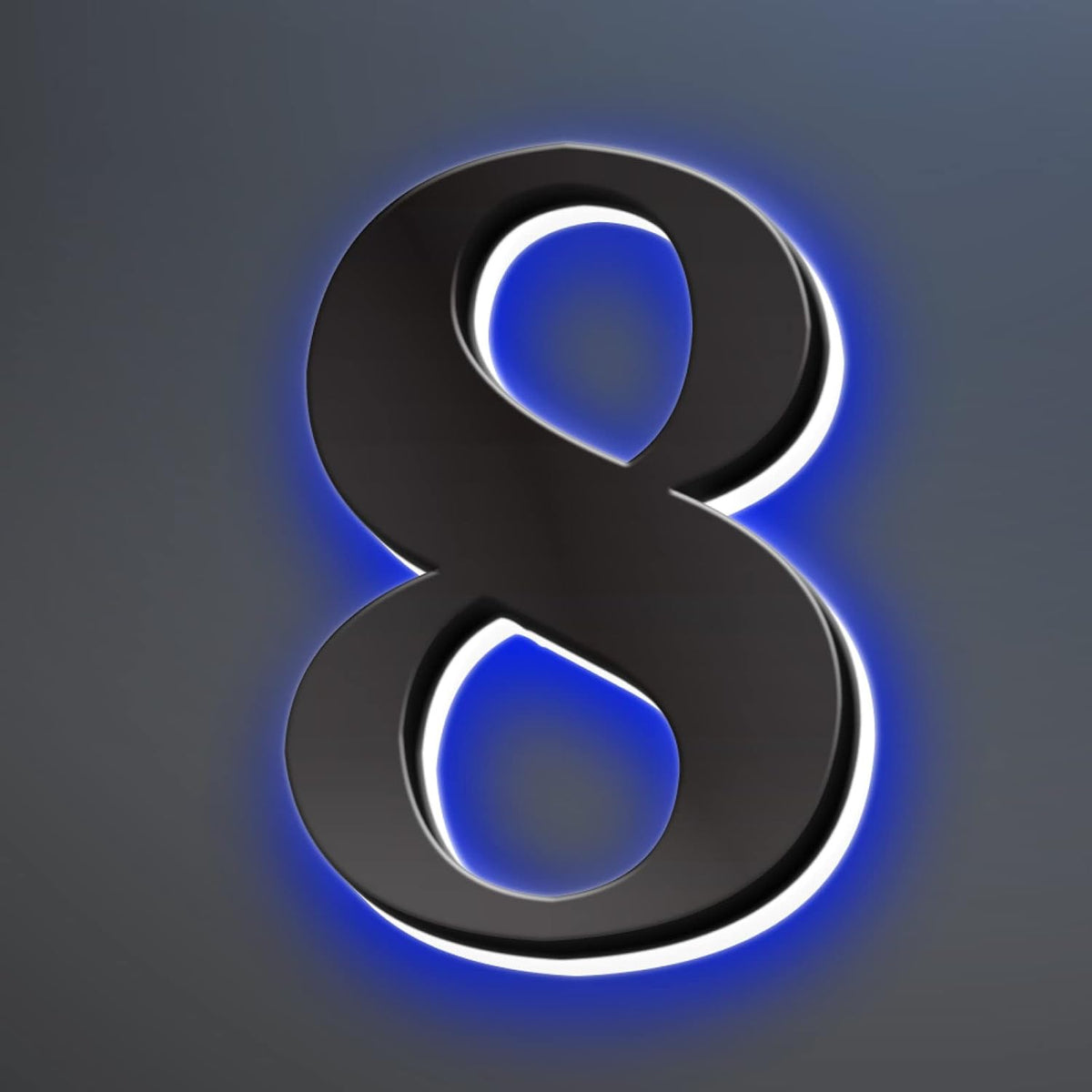 Backlit Lighted LED House Numbers, 3D Floating LED House Plaque Number, Illuminated House Address Numbers For Outside Modern, Blue Light,18 Inch/450mm,2