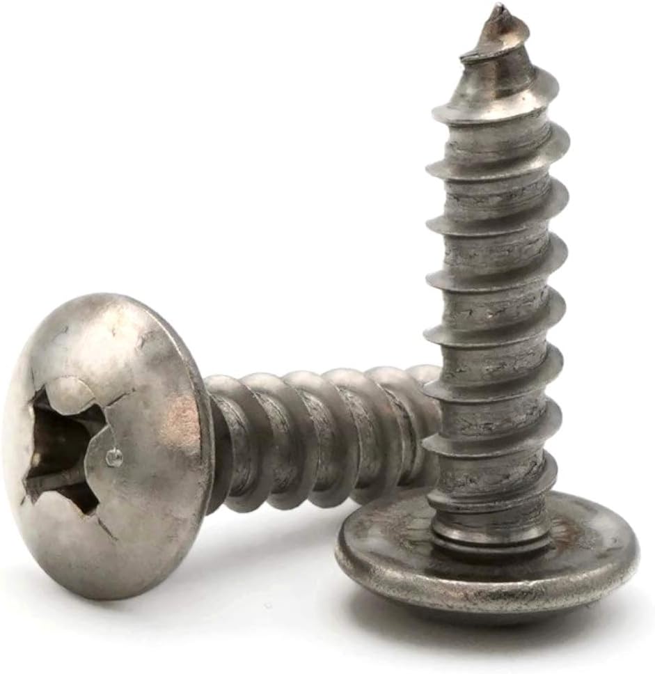#14 Phillips Truss Head Screws 316 Stainless Steel Sheet Metal Screws #14 x 1 inch Qty 250