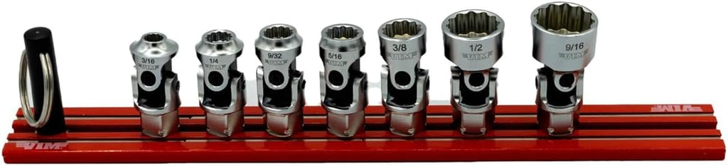 VIM Tools 9-Piece 12-Point Dual Drive Stubby UJ SAE Socket Set by VIM Tools