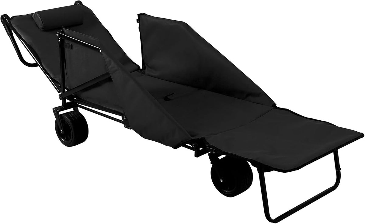 Generic 2-in-1 Foldable Wagons Carts 440lbs Capacity Folding Wagon with All-Terrain Wheels for Sports Garden Shopping Camping