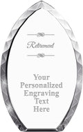 Crown Awards Custom Engraved Tear Drop Corporate Crystal Trophy Gift, 9' Tear Drop Personalized Award