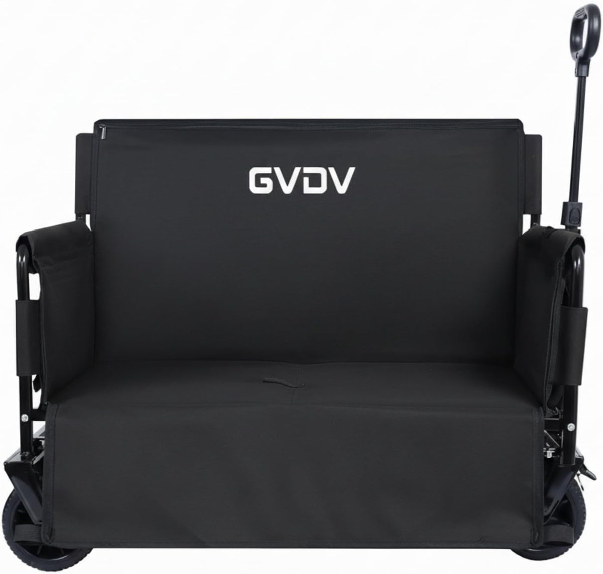 GVDV 550lbs Heavy Duty Collapsible Wagon with Seats, 3-in-1 Folding Wagon with Bench Seat, All-Terrain Beach Cart with Big Wheels & Brakes for Sports, Camping, Fishing, Groceries