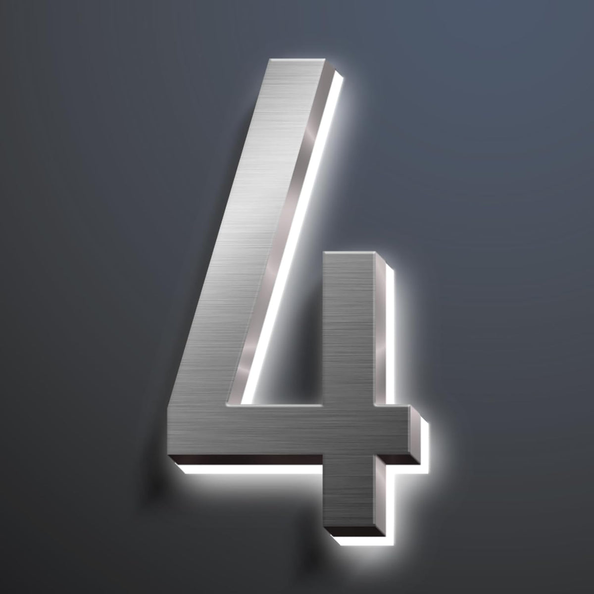 Backlit Illuminated LED Address Numbers, House Number Signs Lighted Plaque, Stainless Steel Lighted House Number For Outdoor.,20,4