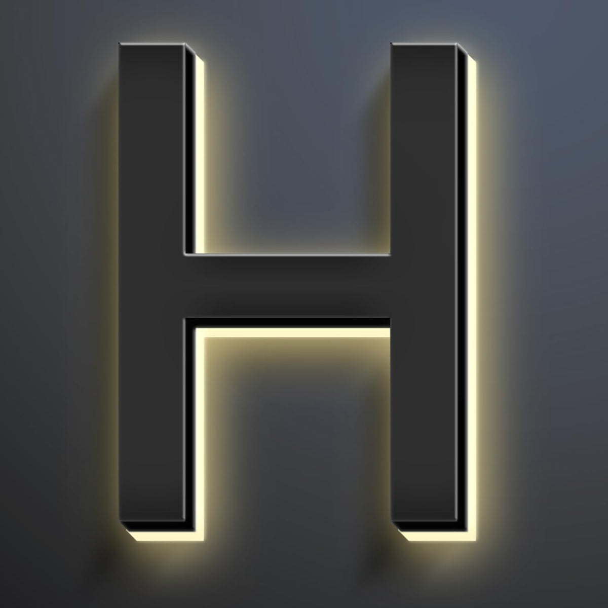 18 Inch Backlit LED Illuminated Home Address Numbers Modern Lighted Up House Numbers Stainless Steel Hand-Polished Waterproof For House Address Signs,H