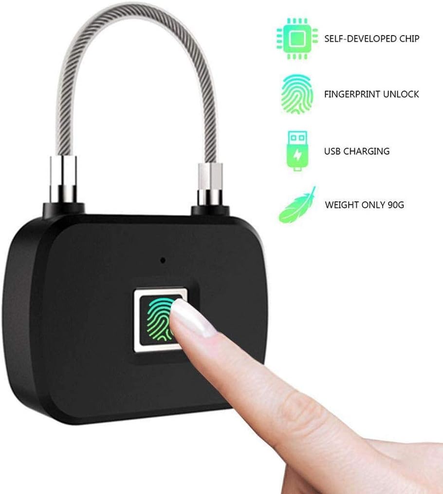 Fingerprint Lock Smart Waterproof Ideal for Gym Luggage Backpack Employee Locker Bike Suitcase Fence Hasp and Storage Back to School Supplies