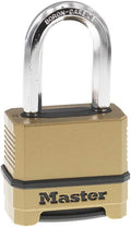 Master Lock Combination Lock, Heavy Duty Weatherproof Padlock, Resettable for Outdoor Use, Brass Finish, M175XDLF (Pack of 6)