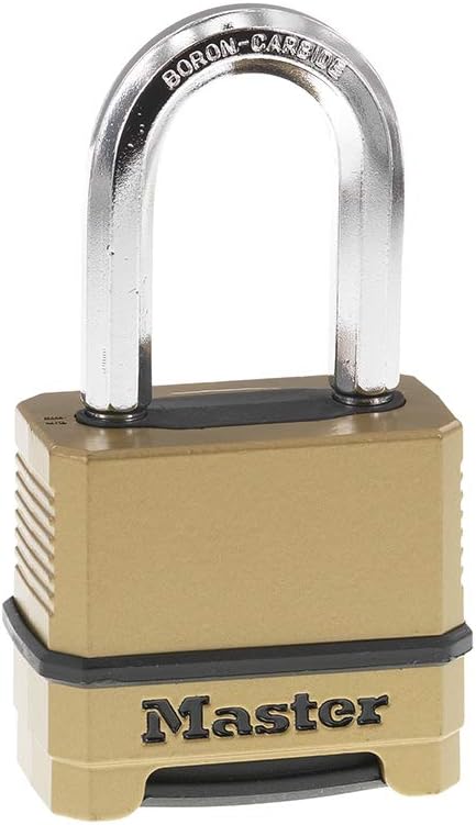 Master Lock Combination Lock, Heavy Duty Weatherproof Padlock, Resettable for Outdoor Use, Brass Finish, M175XDLF (Pack of 6)