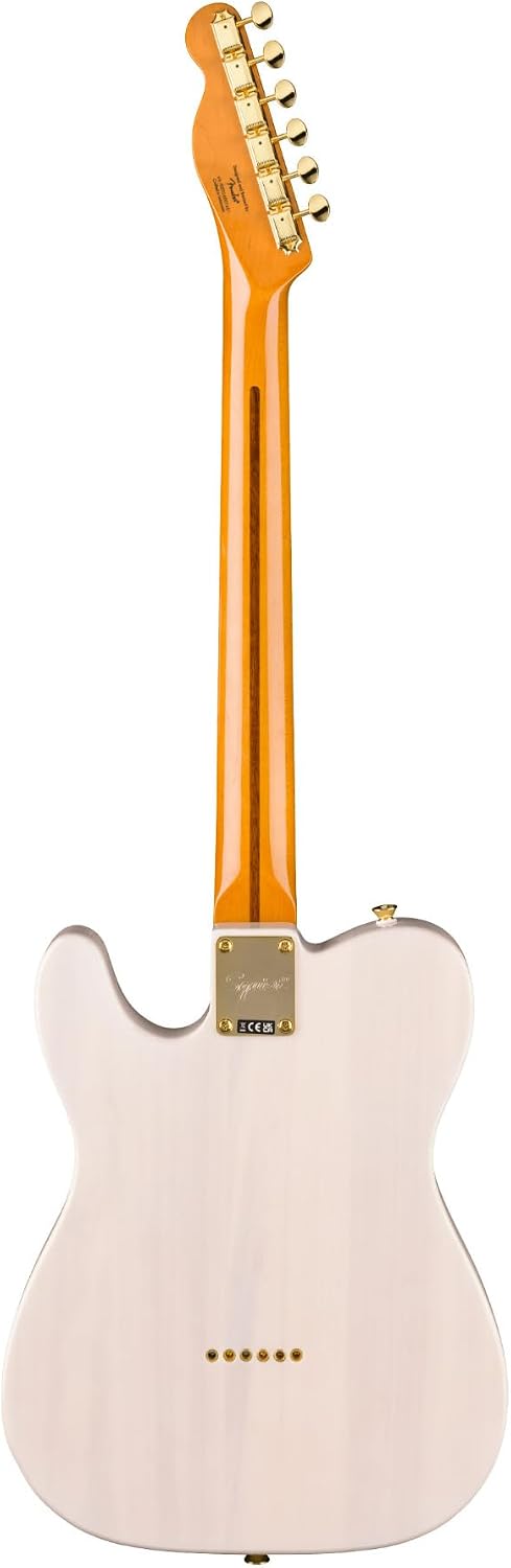 Squier Classic Vibe 50s 6-String Right-Handed Telecaster Electric Guitar with Pine Body, Maple Fingerboard, and String-Through-Body Design (White Blonde)