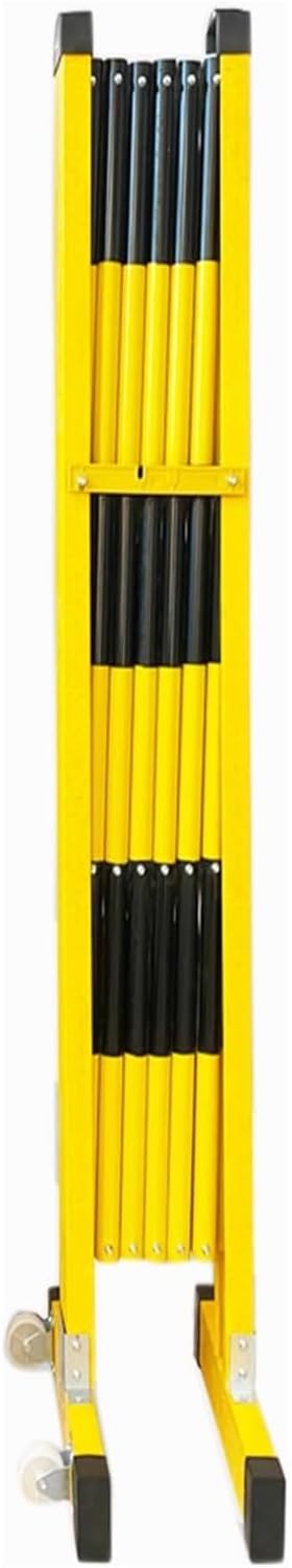 Expandable Traffic Barricade Gate 47' High Portable Scissor Fence, Retractable Folding Barrier for Driveway & Outdoor Use (Black, 47x59in)