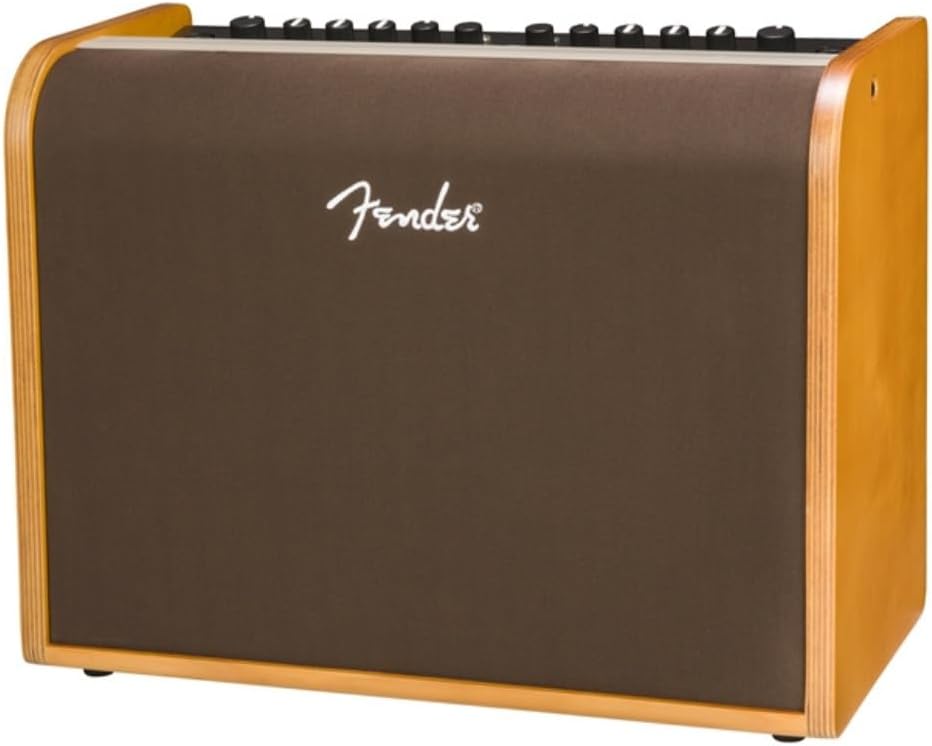 Fender Acoustic Guitar Amplifier 100-watt, Natural Blonde Bundle w/Pig Hog PCH10BK Black Woven Instrument Cable, Power Cable and Liquid Audio Polishing Cloth