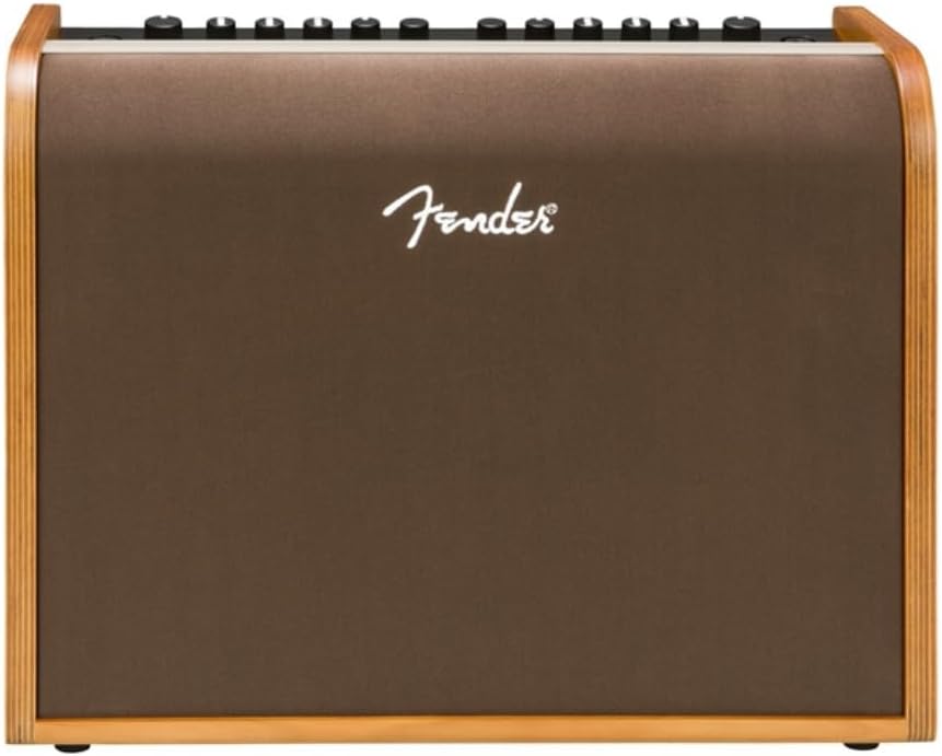 Fender Acoustic Guitar Amplifier 100-watt, Natural Blonde Bundle w/Pig Hog PCH10BK Black Woven Instrument Cable, Power Cable and Liquid Audio Polishing Cloth