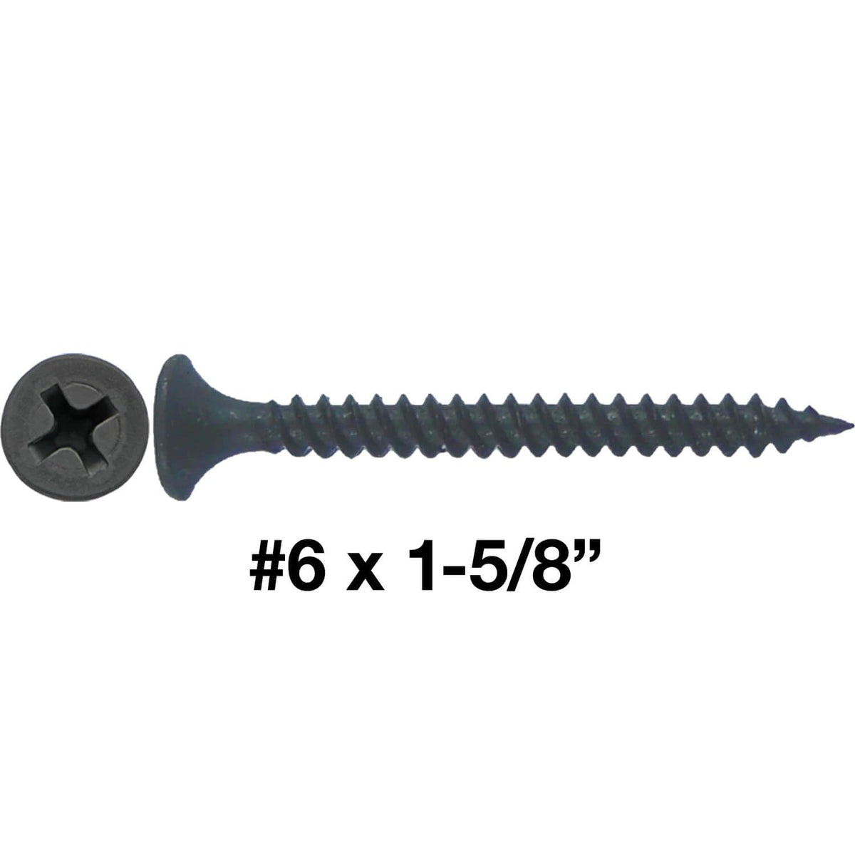 Gray Phosphate Drywall Screws: #6 x 1-5/8' FINE Thread Drywall, Gypsum Board, Sheetrock, Plasterboard Screws. Use for Low Cost, All Purpose Wood Screws (22 POUNDS - 5,000 Approx. Screw Count)