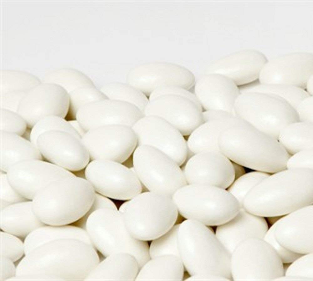 Sugar Free White Jordan Almonds by Its Delish, 10 Lbs Bulk Bag | Candied Almond Nut with Hard Candy Coating | No Sugar Added | Bulk Wedding Favors and Party Buffets - Vegan & Kosher
