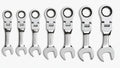 GEARWRENCH 7 Pc. 12 Pt. Stubby Flex Head Ratcheting Combination Wrench Set, SAE - 9570