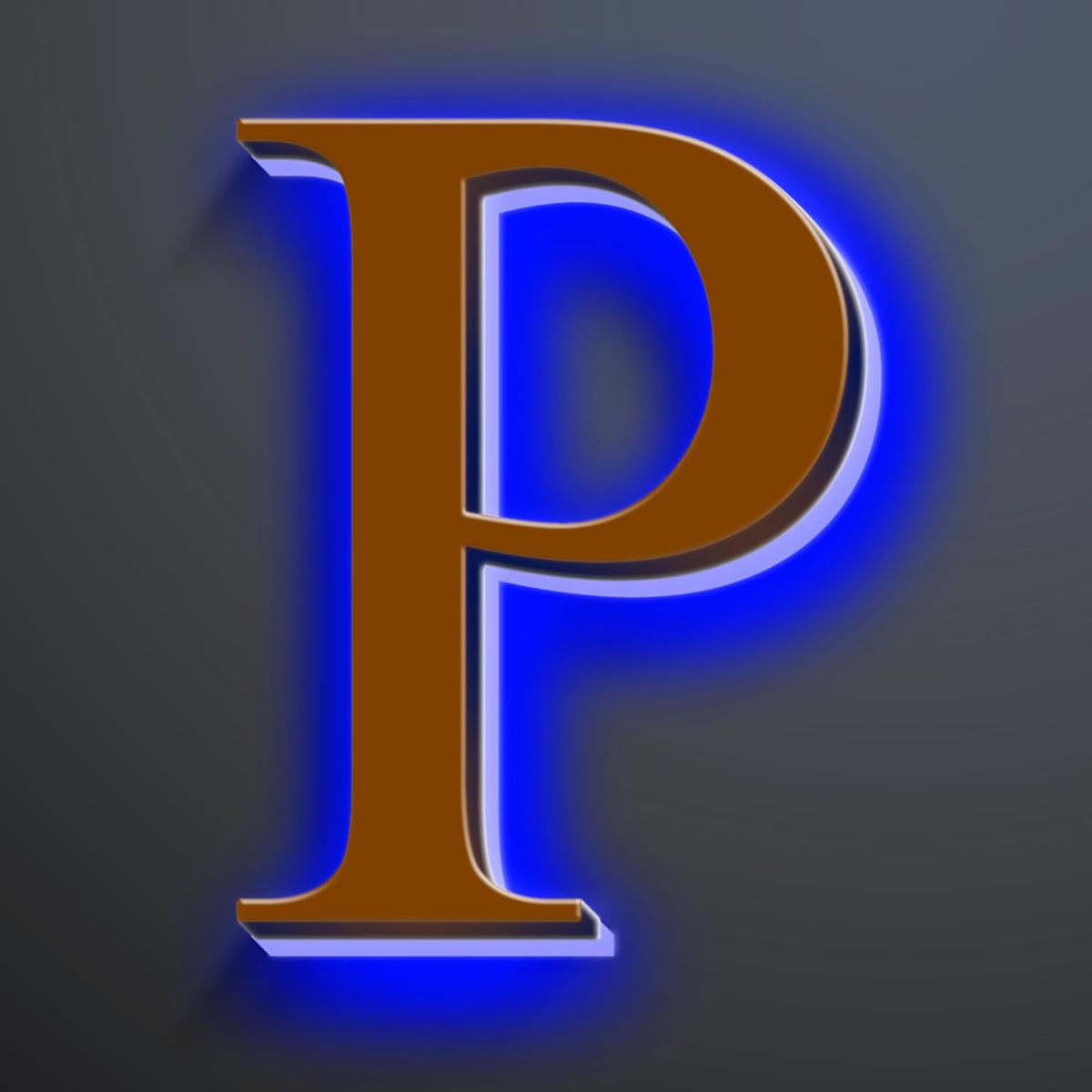 Backlit Illuminated LED House Numbers For Outside 20 Inch, Stainless Steel Illuminated LED Home Address Numbers, Large Modern Lighted Address Signs, Brown, Blue Light,P