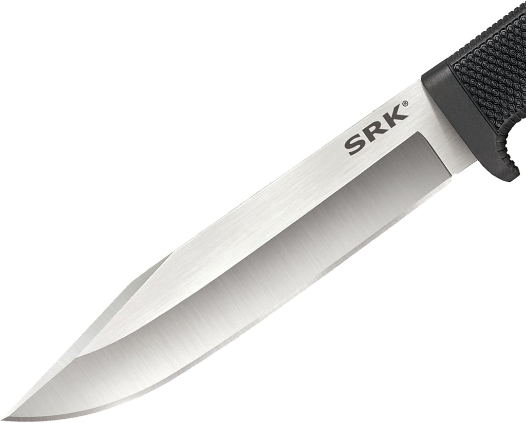 COLD STEEL SRK 6' CPM 3V Clip Point Razor-Sharp Blade 4.75' Kray-Ex Durable Handle Tactical Fixed Blade Knife w/Secure-Ex Sheath