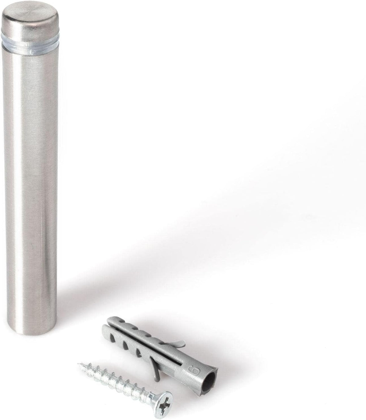 Stainless Steel Standoff 1/2 Inch Diameter x 3 Inch Barrel Length Brushed Finish for PVC, Glass and Acrylic Sign Stand Off Wall Anchors and Screws 100 Piece Commercial Space Pack