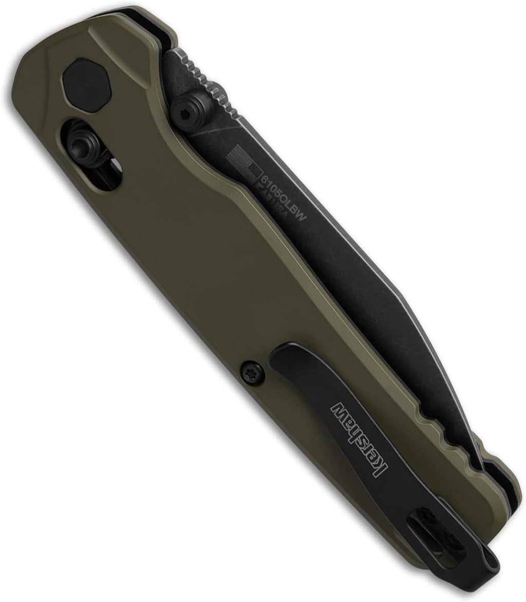 Kershaw Bel Air Pocket Knife, Made in the USA, 3.4 inch CPM MagnaCut Steel Blade, EDC Design, Duralock Locking Mechanism, Manual Folder, Pocketclip