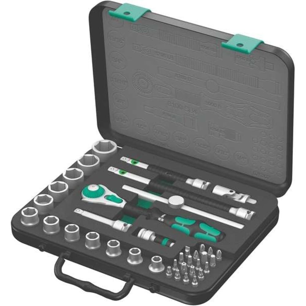 Wera - 5003596001 Zyklop 8100 SB 4 3/8-Inch SAE Ratchet Set, 38-Piece
