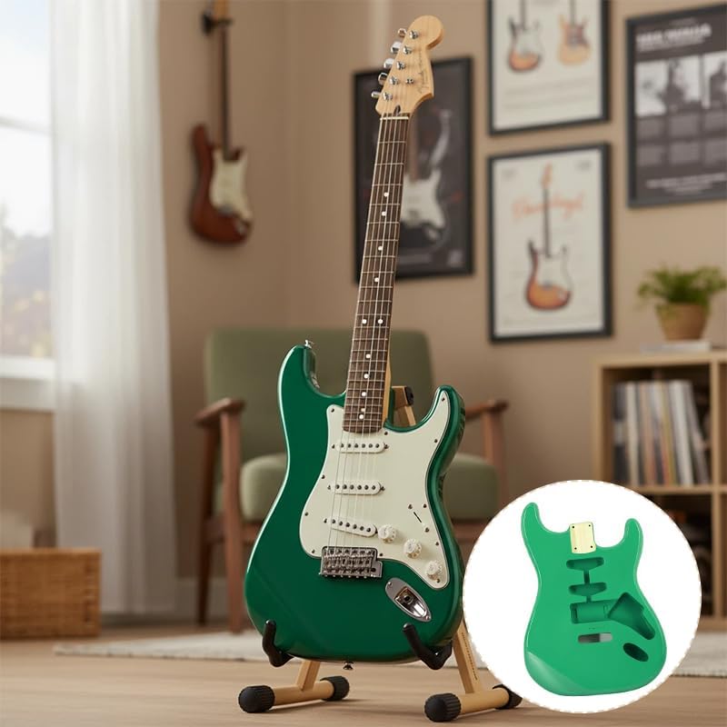 Electric Guitar Body Alder S-S-H Body for Fender Stratocaster Style Electric Guitar Unfinished Replacement Accessory DIY, Sunset Yellow，GSB25A (SSH02)