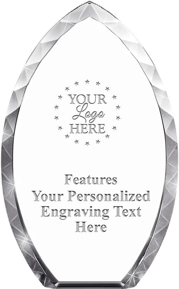 Crown Awards Custom Engraved Tear Drop Corporate Crystal Trophy Gift, 9' Tear Drop Personalized Award
