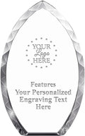 Crown Awards Custom Engraved Tear Drop Corporate Crystal Trophy Gift, 9' Tear Drop Personalized Award