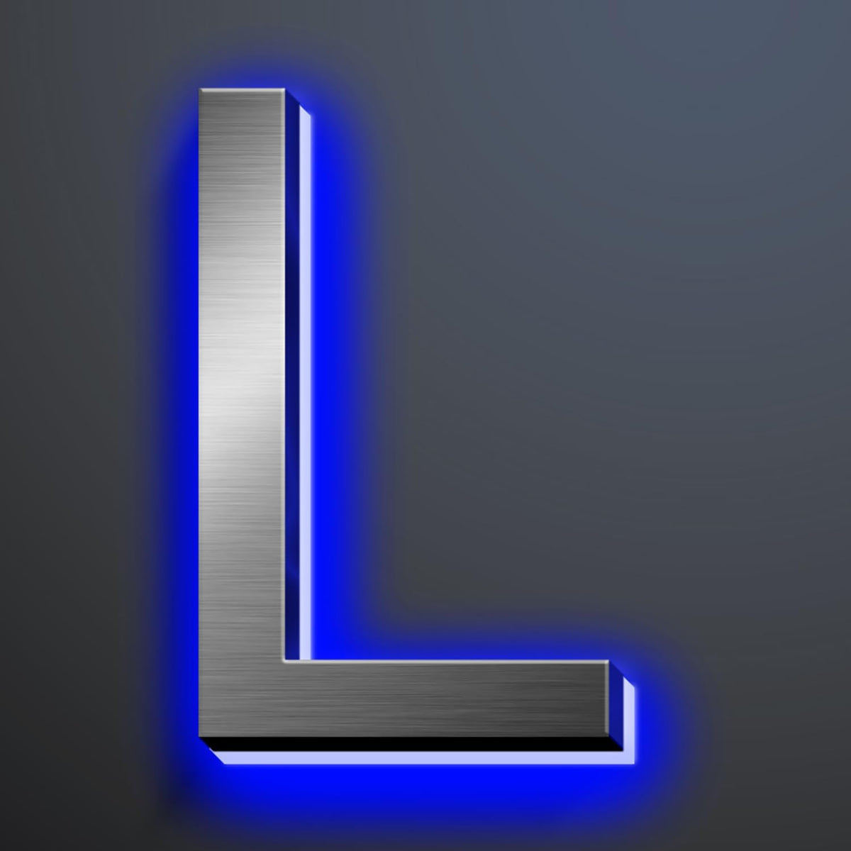 Illuminated Address Number 20 Inch, Backlit Illuminated LED House Number Enhanced Visibility, Modern Stainless Steel Lighted Address Signs, Brushed Silver, Blue Light,L